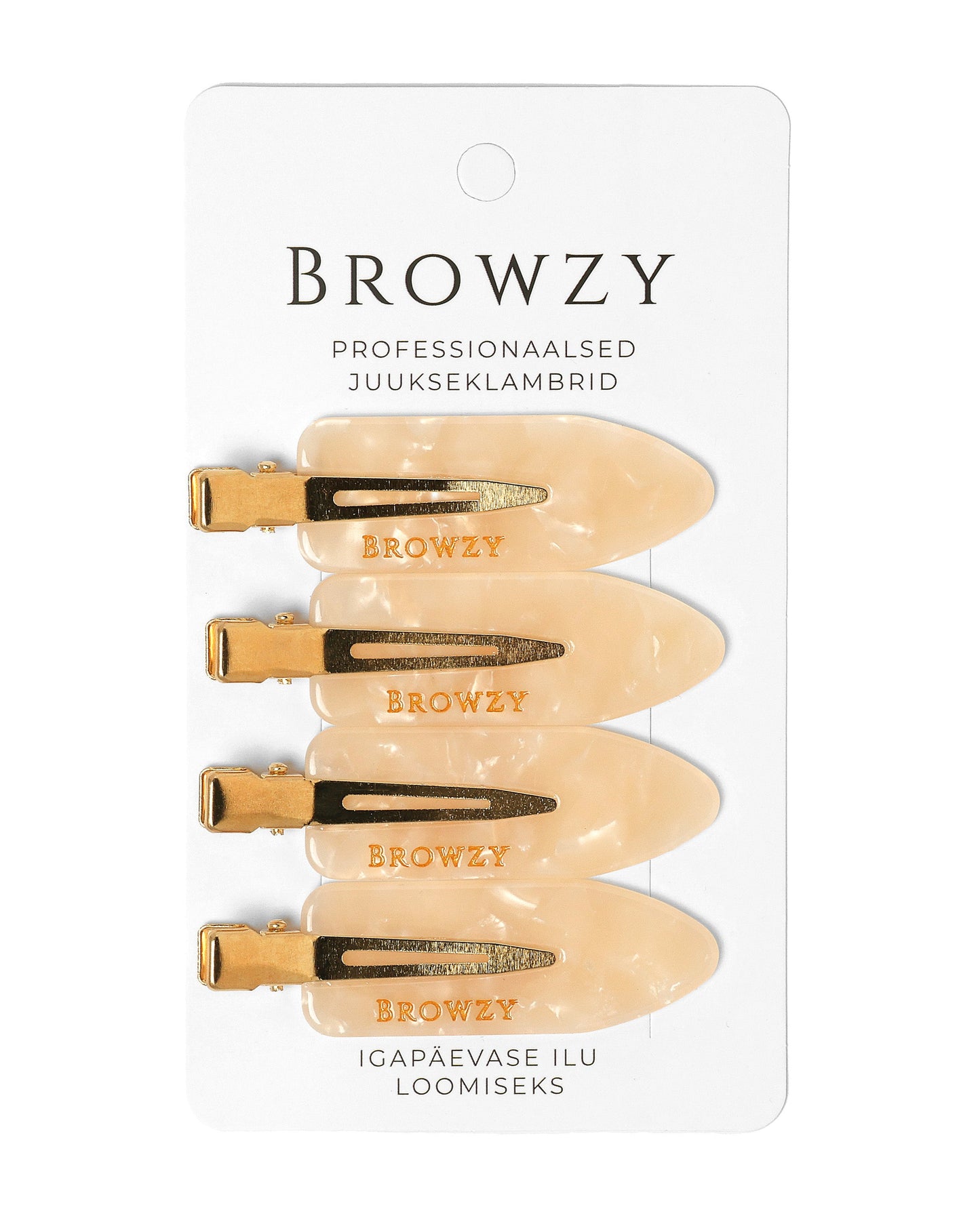 Beige hair clips